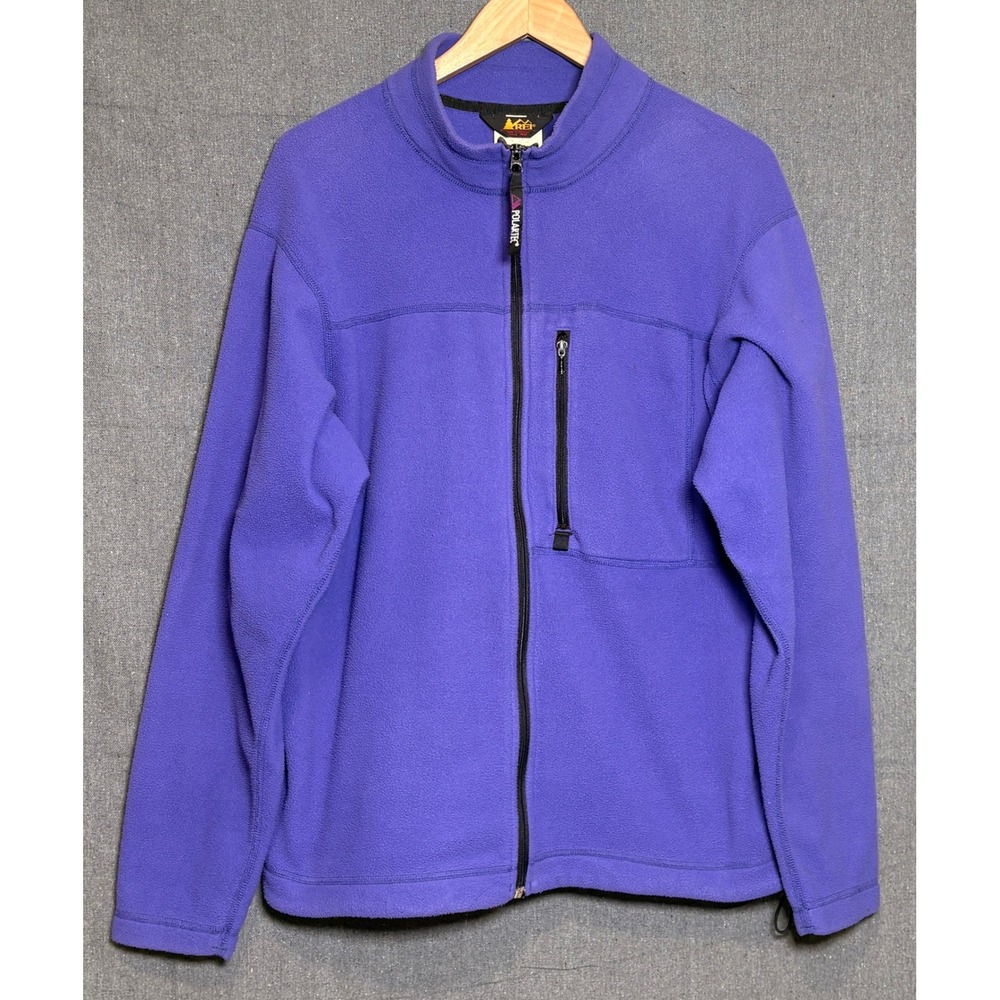 REI Vintage Polartec Fleece Jacket Mens‎ Large Purple Full Zip Made in USA